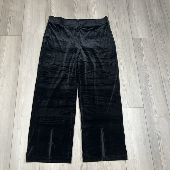 Spanx WOMENS Solid Black Velvet Front Slit Pant, Size 3X Stretch 20396R - Picture 6 of 8